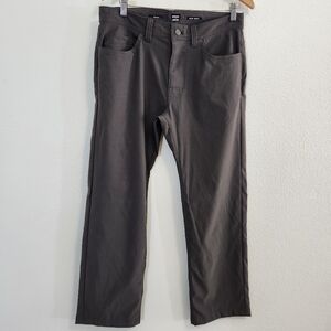 Prana Brion Pants Mens 32x29 Gray Slim Fit Hiking Outdoors Nylon Stretch Active